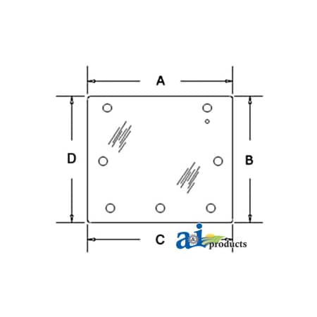 A & I Products Glass, Rear 66" x51" x4" A-3389902M3
